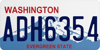 WA license plate ADH6354