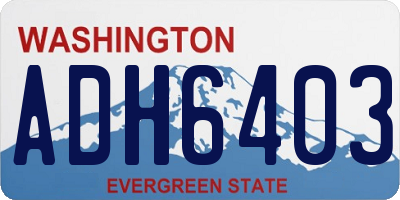 WA license plate ADH6403