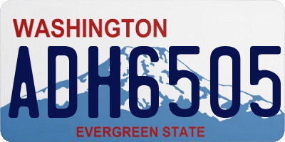 WA license plate ADH6505