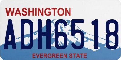 WA license plate ADH6518