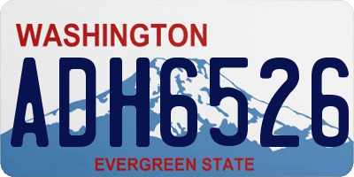 WA license plate ADH6526