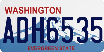 WA license plate ADH6535
