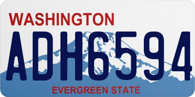 WA license plate ADH6594