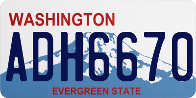 WA license plate ADH6670