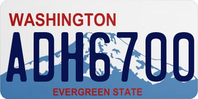 WA license plate ADH6700