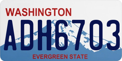 WA license plate ADH6703