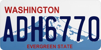 WA license plate ADH6770