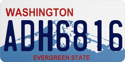 WA license plate ADH6816