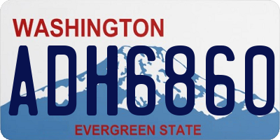 WA license plate ADH6860
