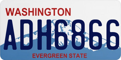 WA license plate ADH6866