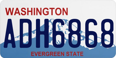 WA license plate ADH6868