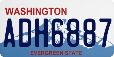 WA license plate ADH6887