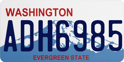 WA license plate ADH6985