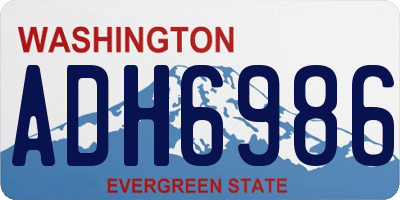 WA license plate ADH6986