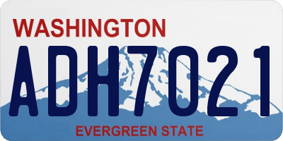 WA license plate ADH7021