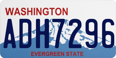 WA license plate ADH7296