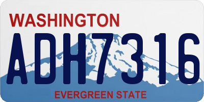 WA license plate ADH7316