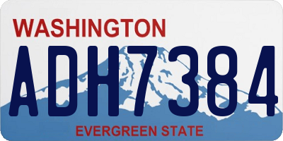 WA license plate ADH7384