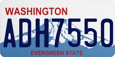 WA license plate ADH7550