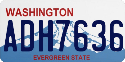 WA license plate ADH7636