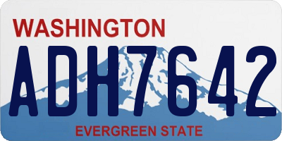 WA license plate ADH7642