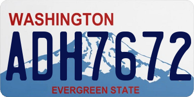 WA license plate ADH7672