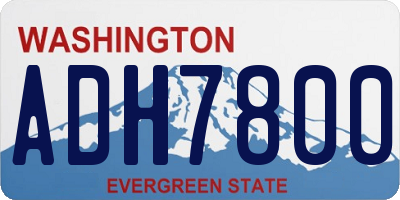 WA license plate ADH7800