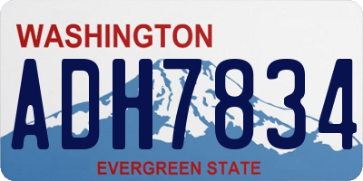WA license plate ADH7834
