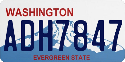 WA license plate ADH7847