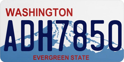WA license plate ADH7850