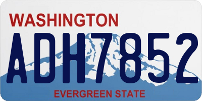 WA license plate ADH7852