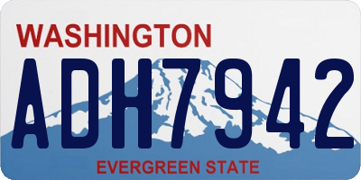 WA license plate ADH7942
