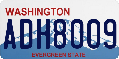 WA license plate ADH8009
