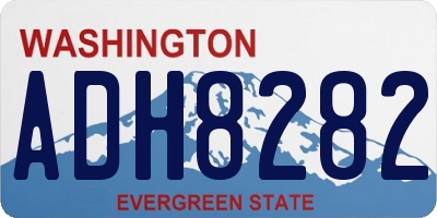 WA license plate ADH8282
