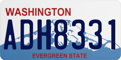 WA license plate ADH8331