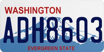 WA license plate ADH8603