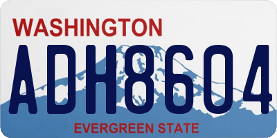 WA license plate ADH8604