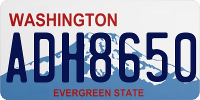 WA license plate ADH8650