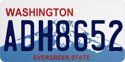 WA license plate ADH8652