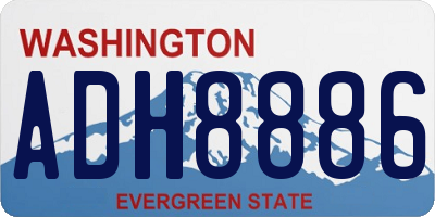 WA license plate ADH8886