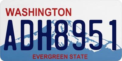 WA license plate ADH8951