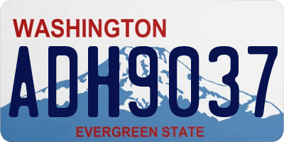 WA license plate ADH9037