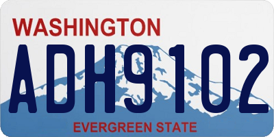 WA license plate ADH9102