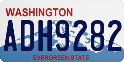 WA license plate ADH9282