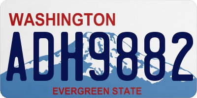 WA license plate ADH9882