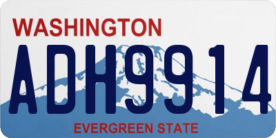 WA license plate ADH9914