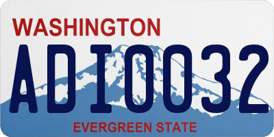 WA license plate ADI0032