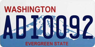 WA license plate ADI0092