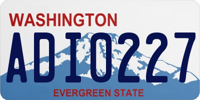 WA license plate ADI0227