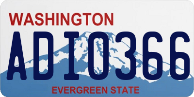 WA license plate ADI0366
